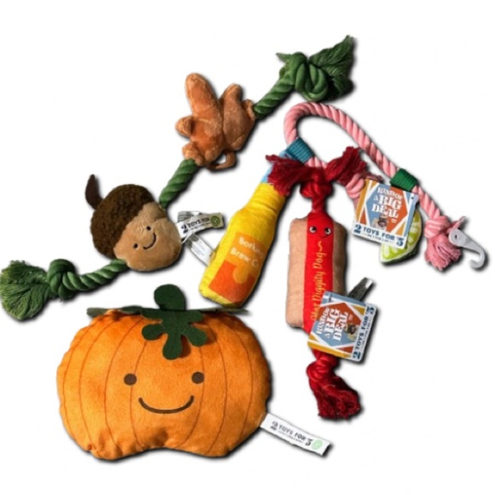 Autumn and Summer Themed Plush Toy Set for Dogs - NEW